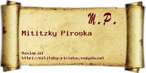 Mititzky Piroska névjegykártya