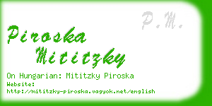 piroska mititzky business card